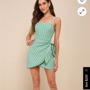 Lulu's Mint Striped Mini Dress